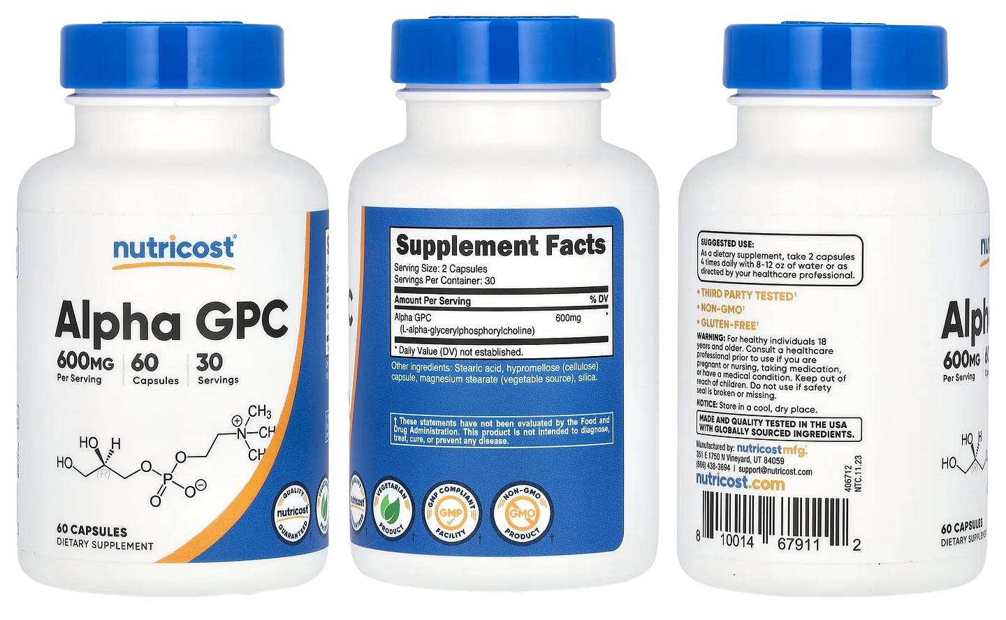 Nutricost, Alpha GPC packaging