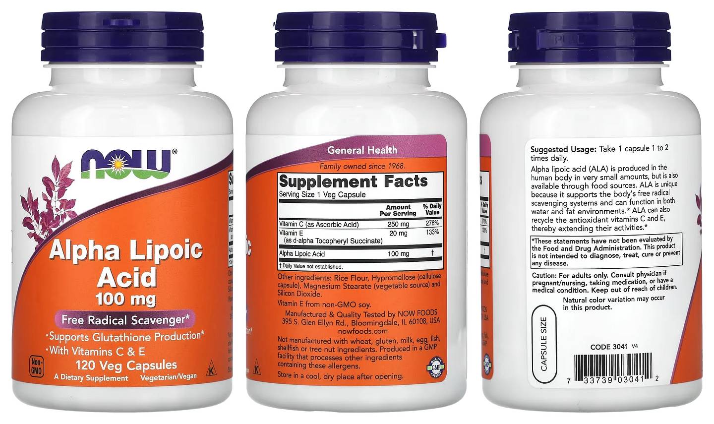 NOW Foods, Alpha Lipoic Acid packaging