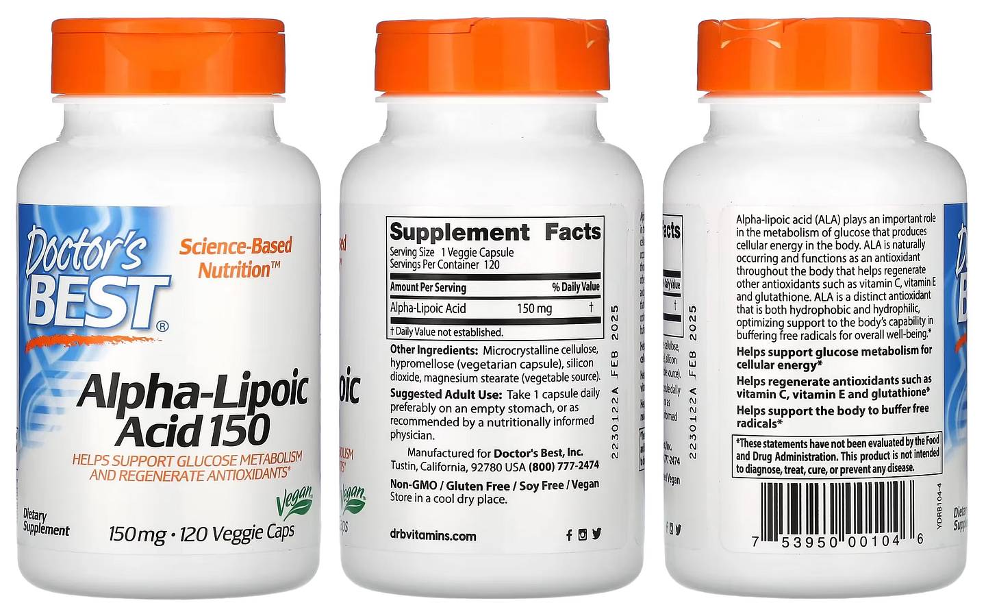 Doctor's Best, Alpha-Lipoic Acid 150 packaging