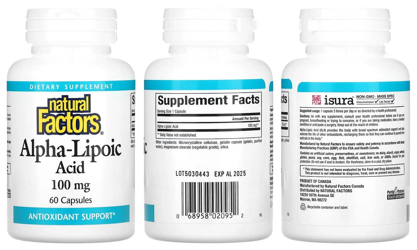 Natural Factors, Alpha-Lipoic Acid packaging