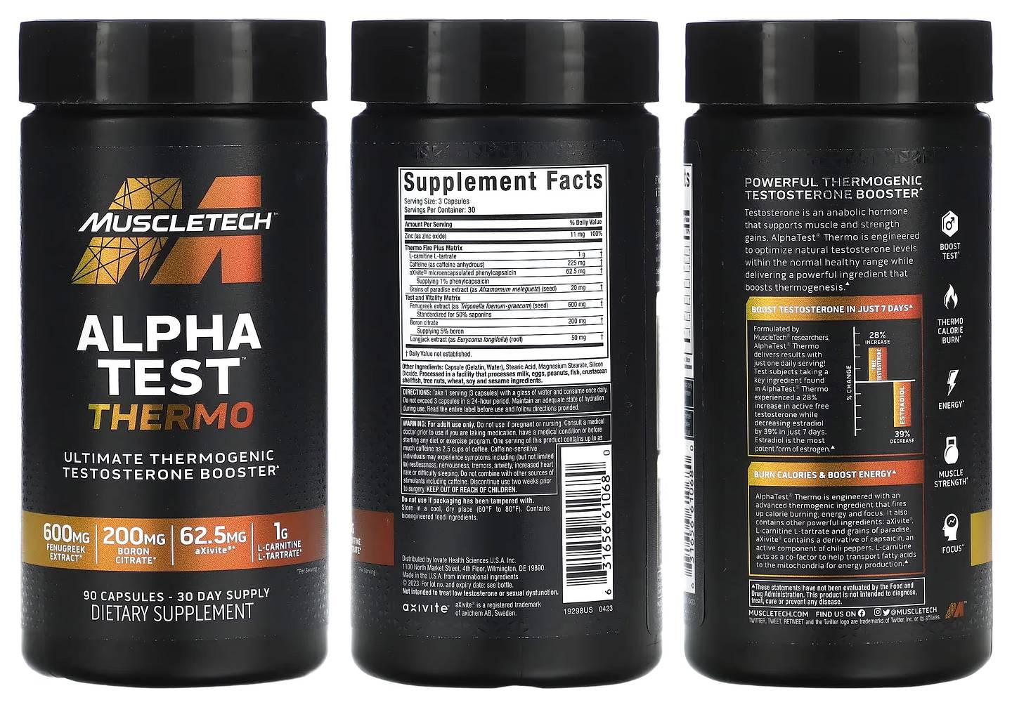 MuscleTech, Alpha Test Thermo packaging