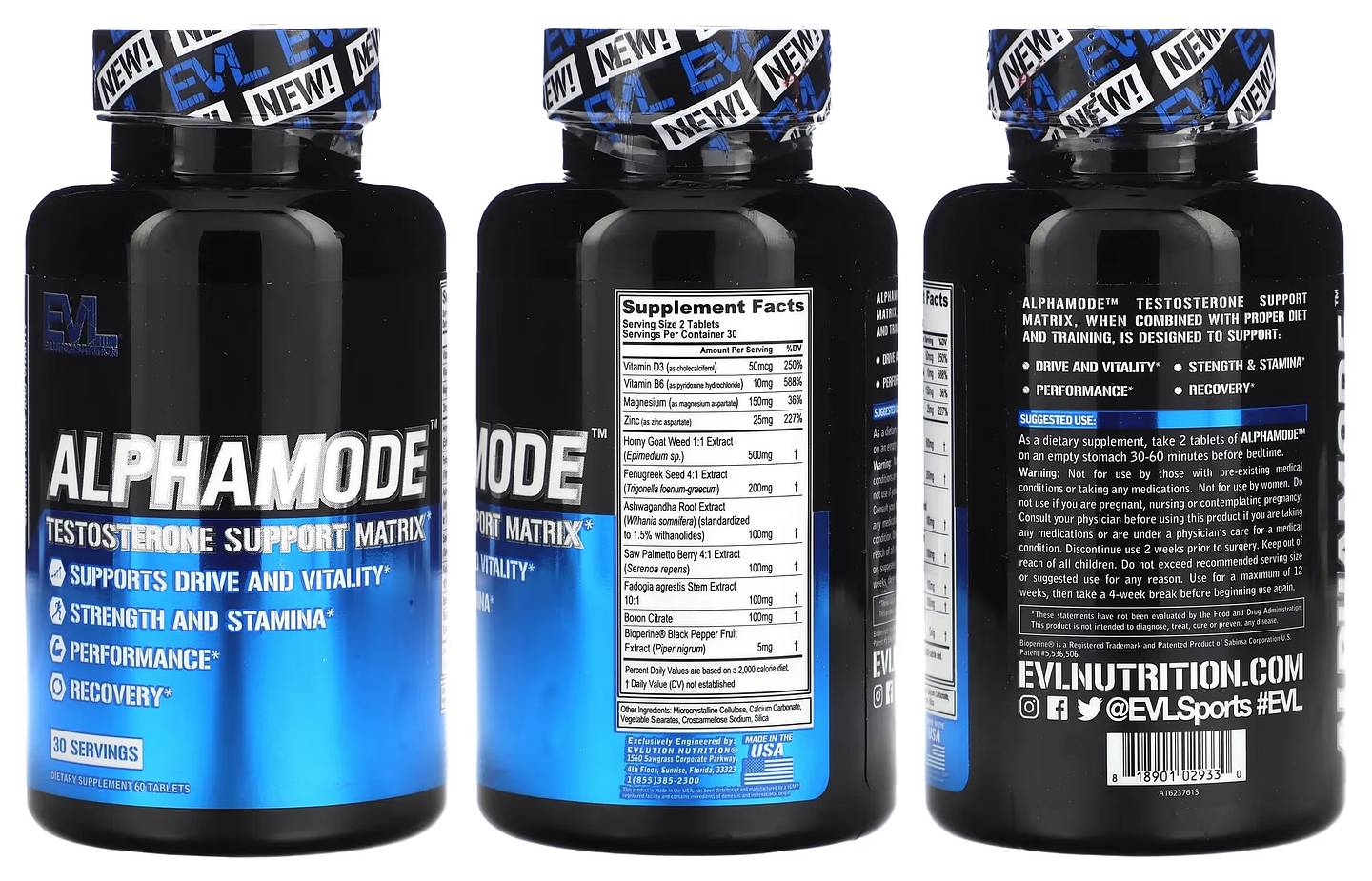 EVLution Nutrition, Alphamode packaging