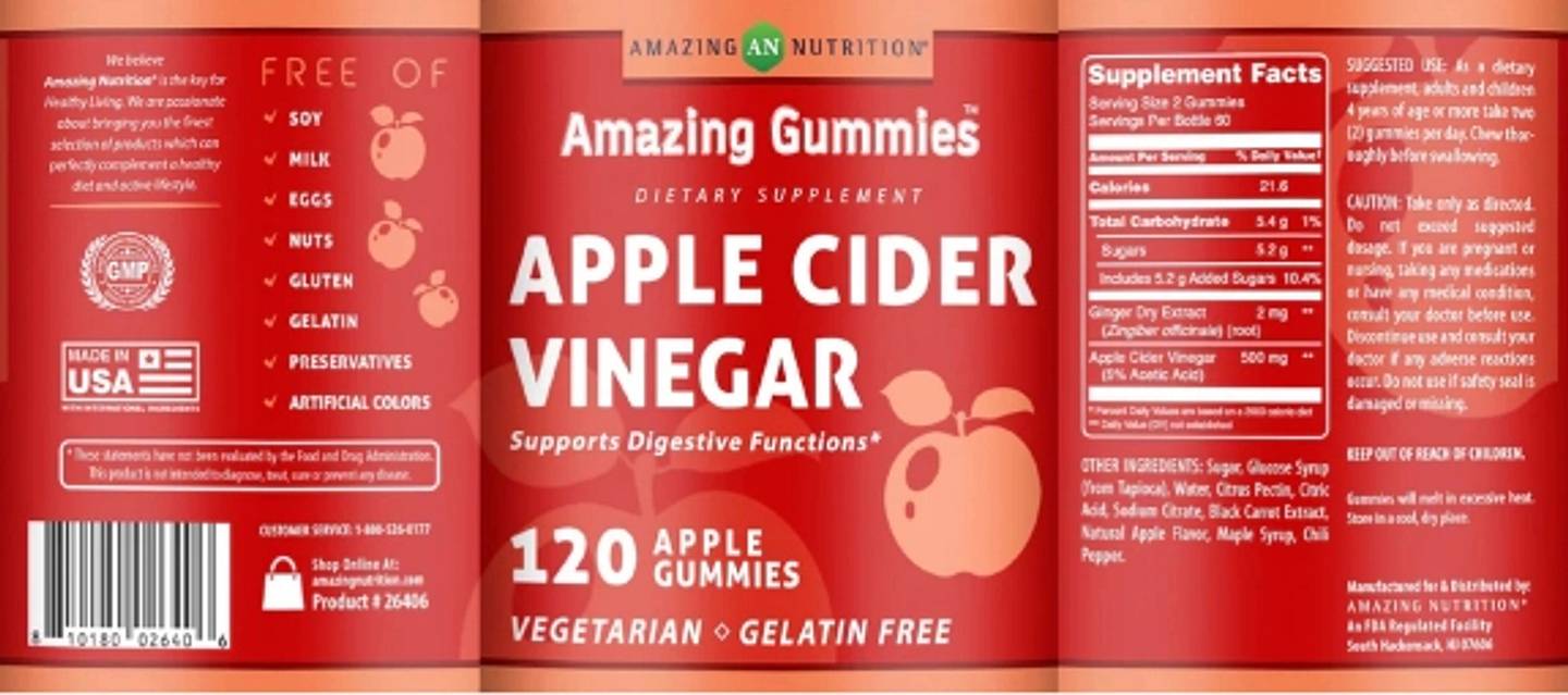 Amazing Nutrition, Amazing Gummies label