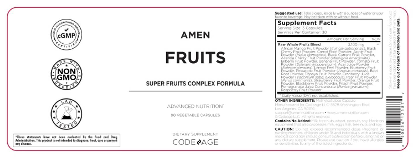 Codeage, Amen, Fruits label