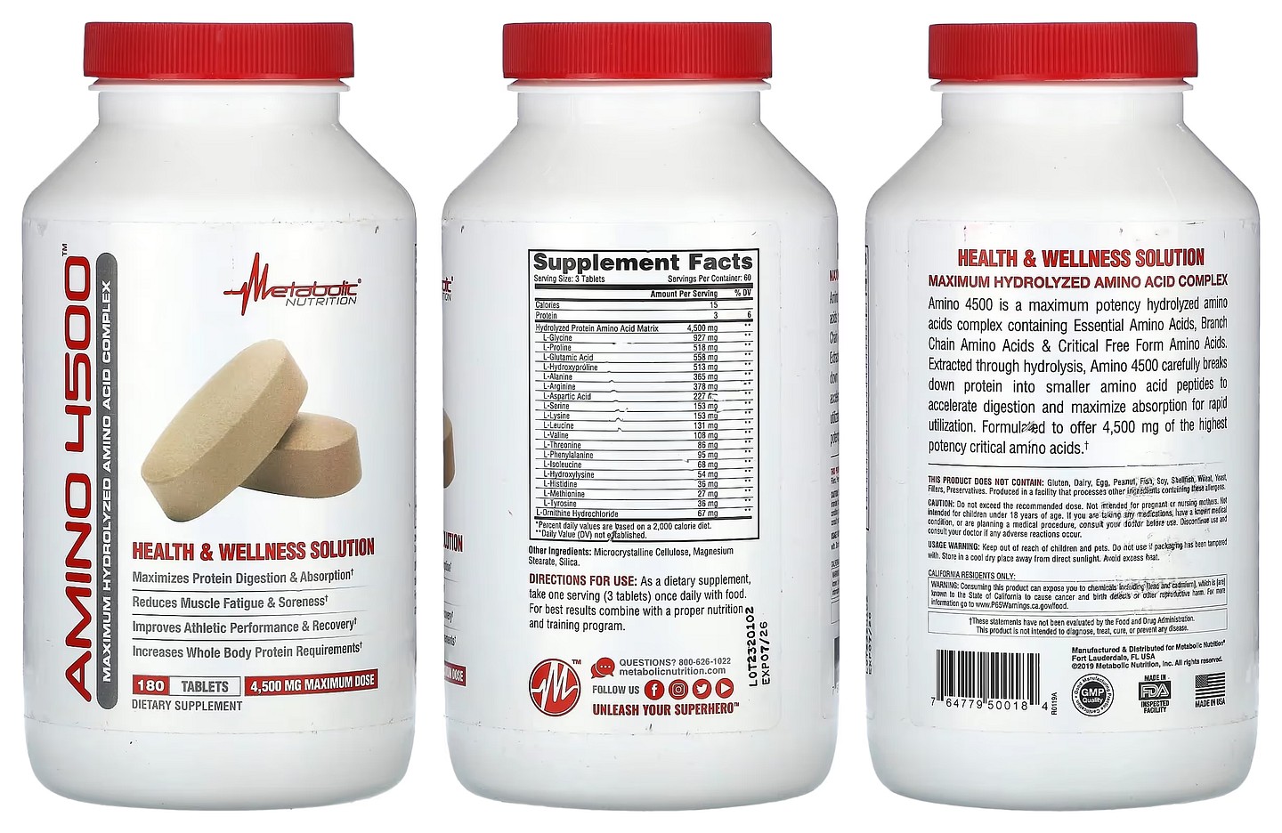 Metabolic Nutrition, Amino 4500 packaging
