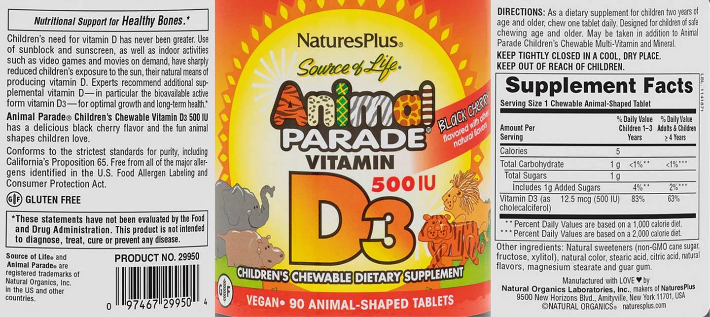 NaturesPlus, Animal Parade label