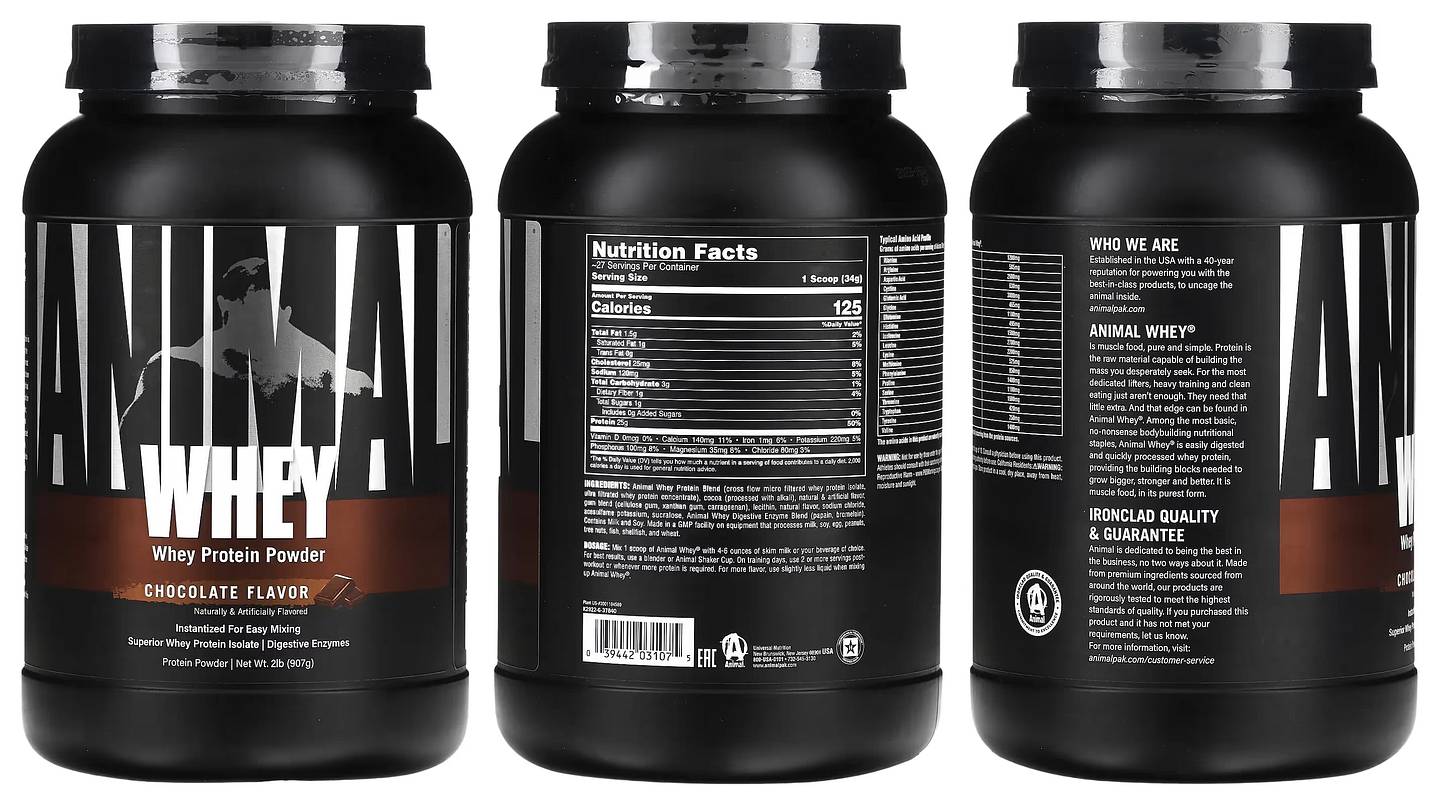 Animal, Animal Whey Protein Powder, Chocolate packaging