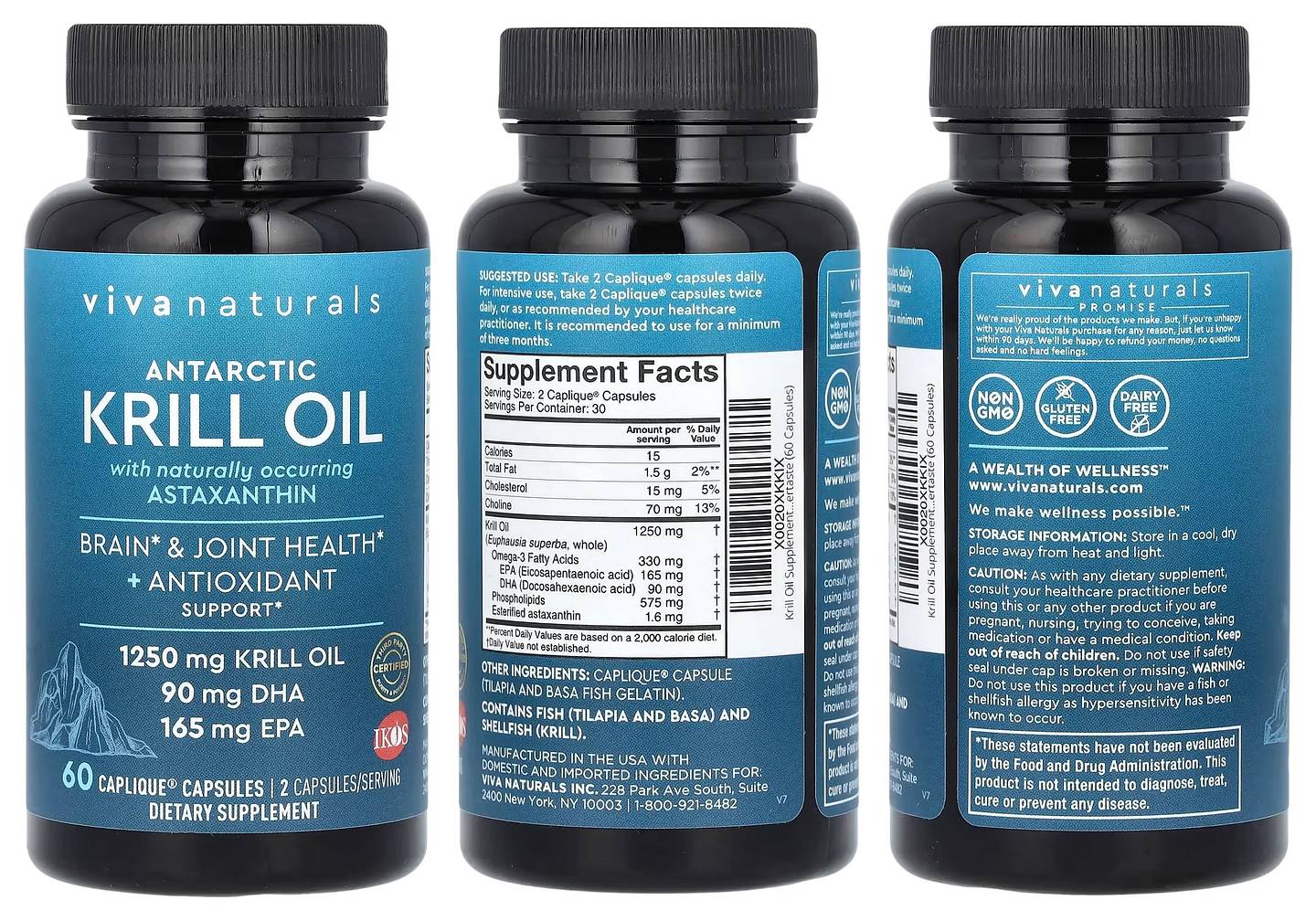 Viva Naturals, Antarctic Krill Oil with Astaxanthin packaging