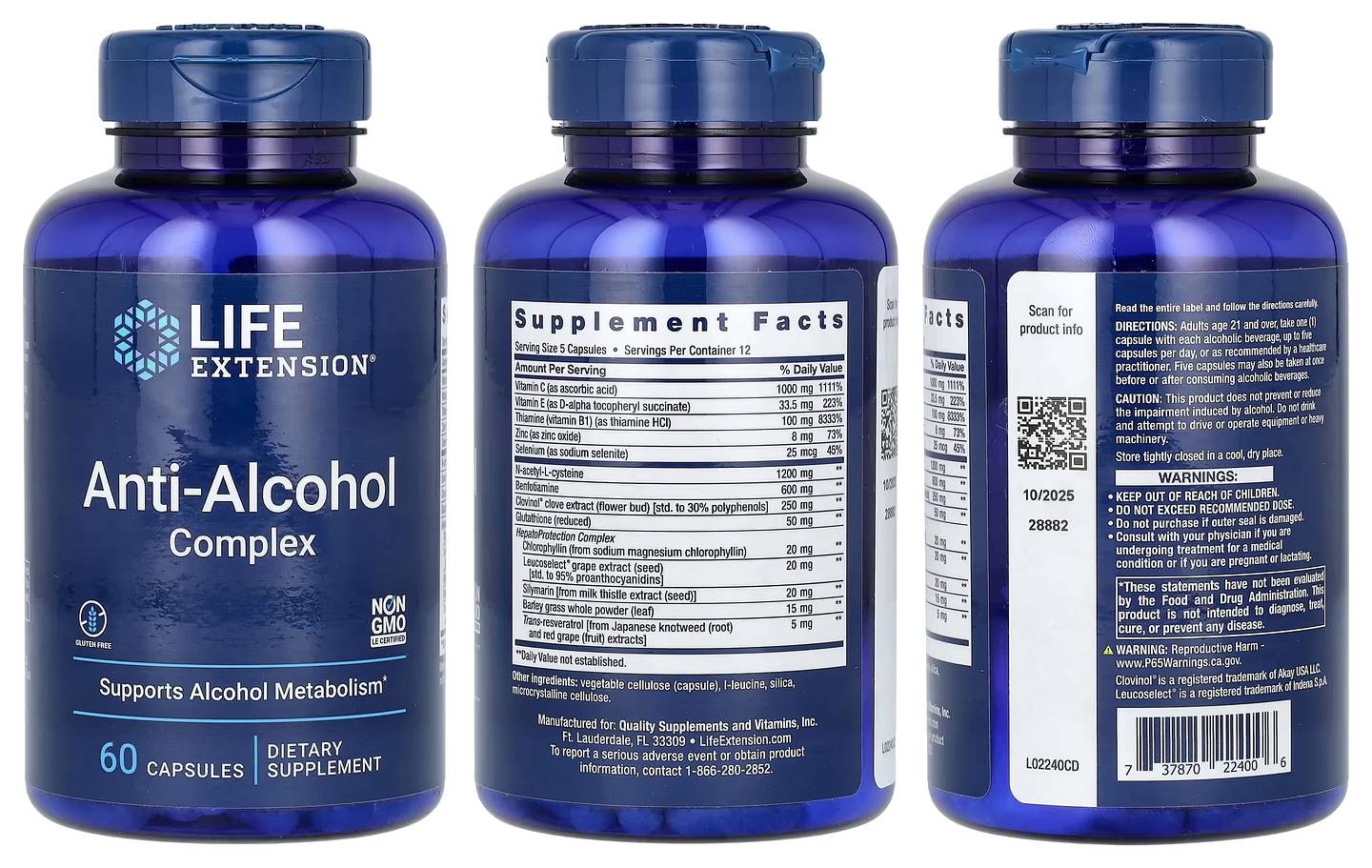 Life Extension, Anti-Alcohol Complex packaging
