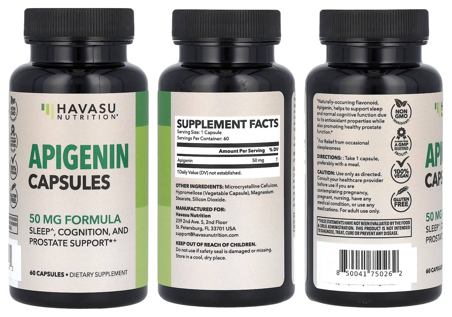 Havasu Nutrition, Apigenin packaging