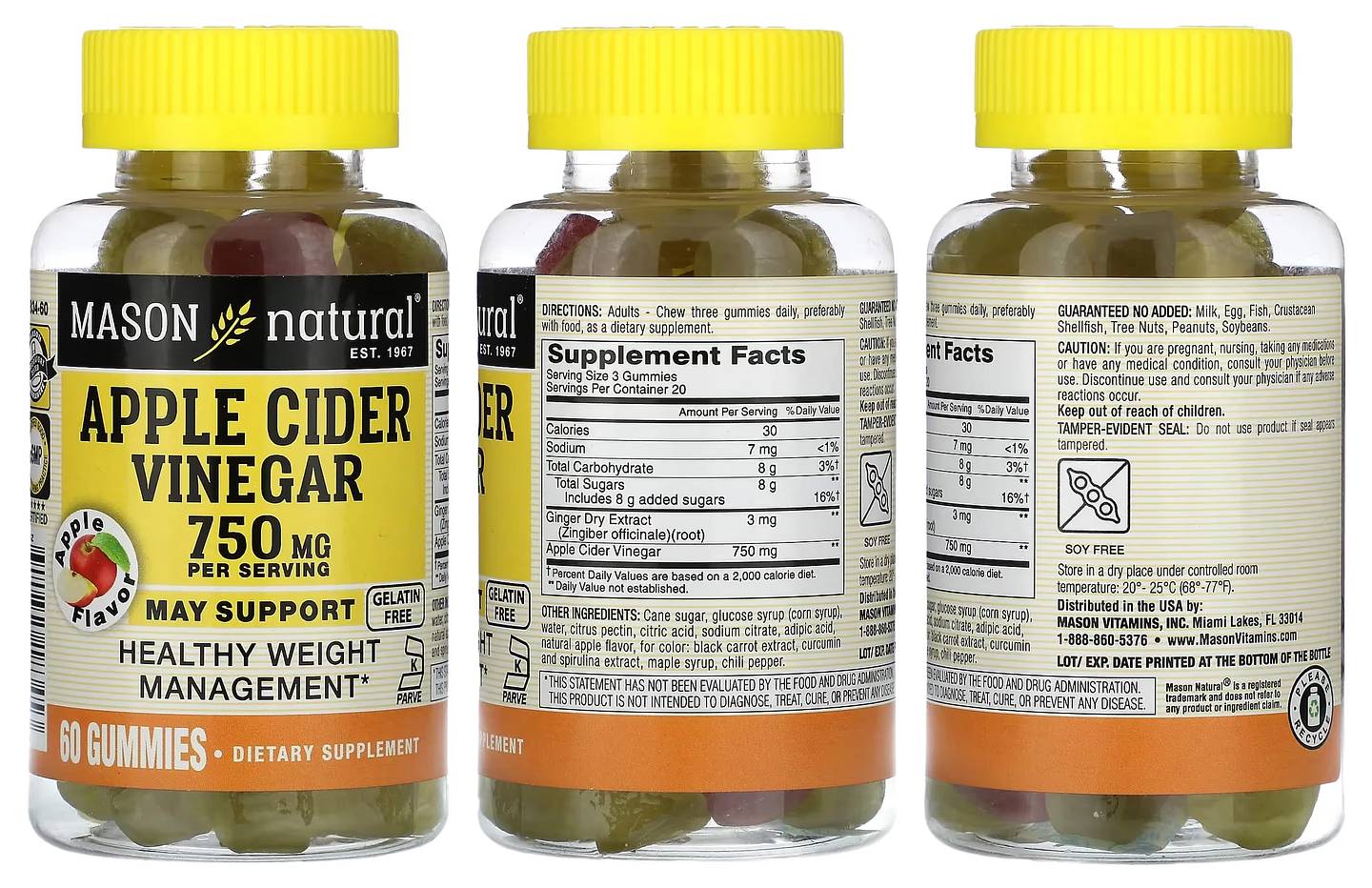 Mason Natural, Apple Cider Vinegar packaging