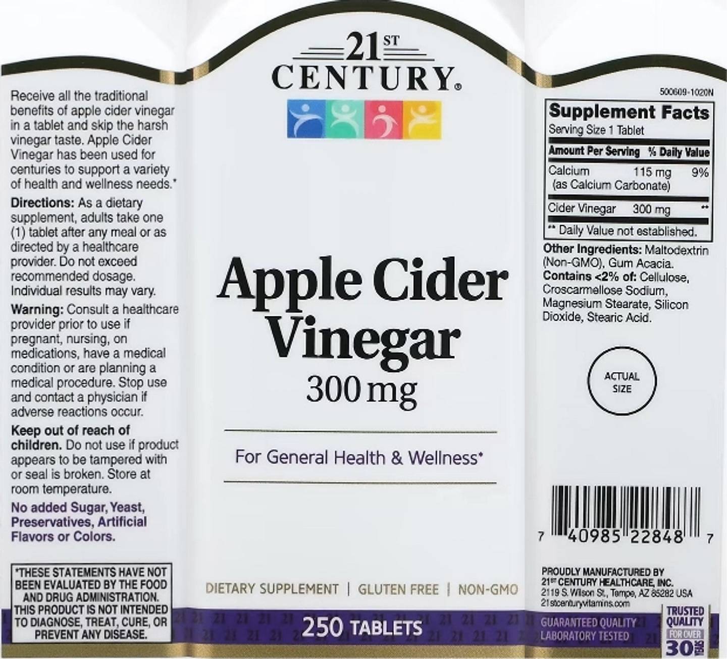 21st Century, Apple Cider Vinegar label