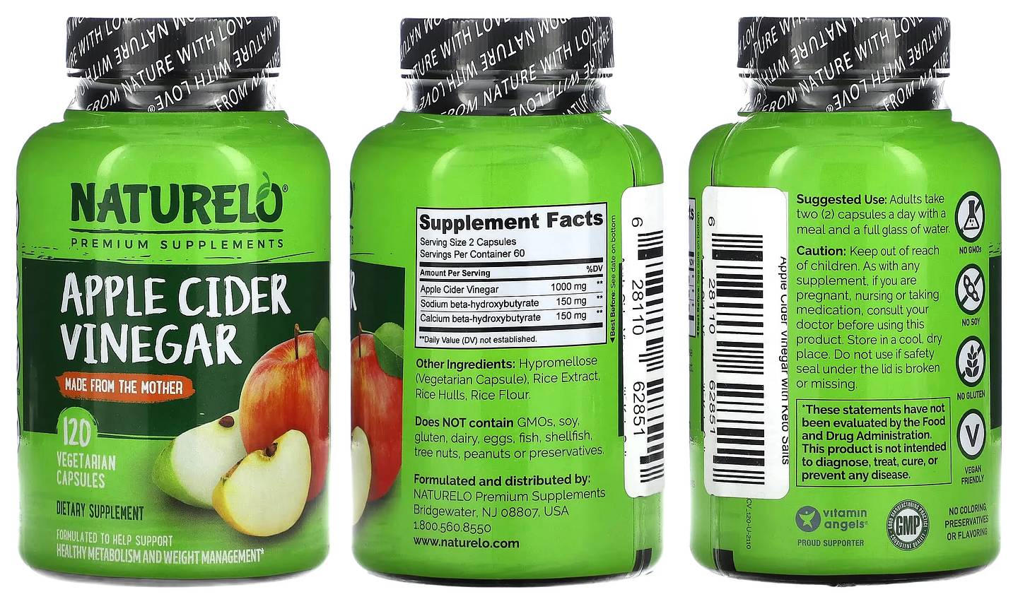 NATURELO, Apple Cider Vinegar packaging