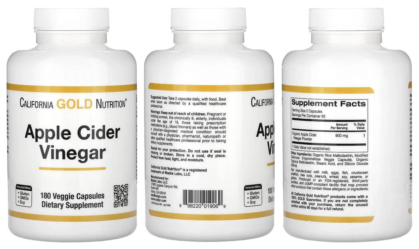 California Gold Nutrition, Apple Cider Vinegar packaging