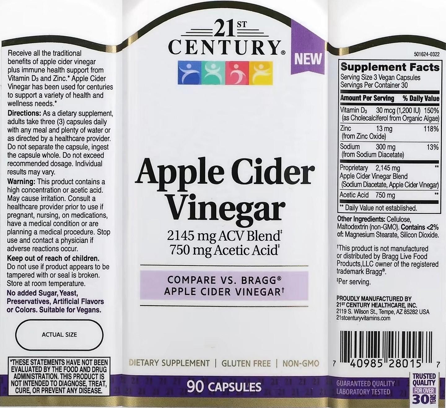 21st Century, Apple Cider Vinegar label