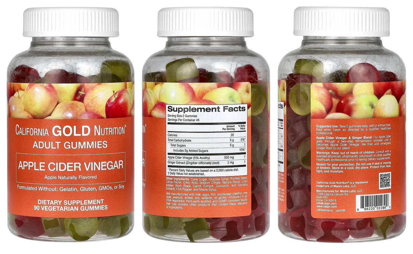 California Gold Nutrition, Apple Cider Vinegar Gummies packaging