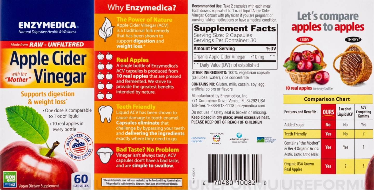 Enzymedica, Apple Cider Vinegar with the Mother label