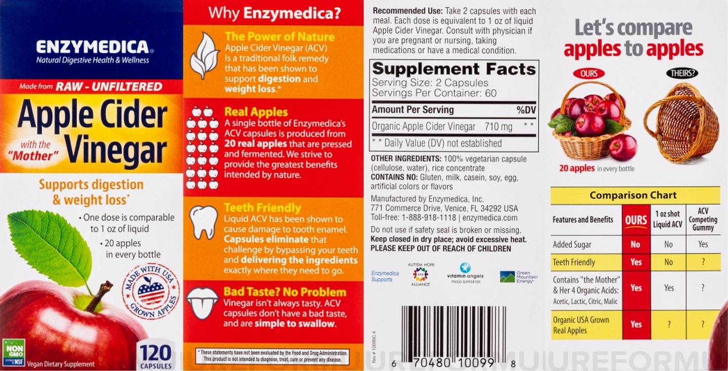 Enzymedica, Apple Cider Vinegar with the Mother label