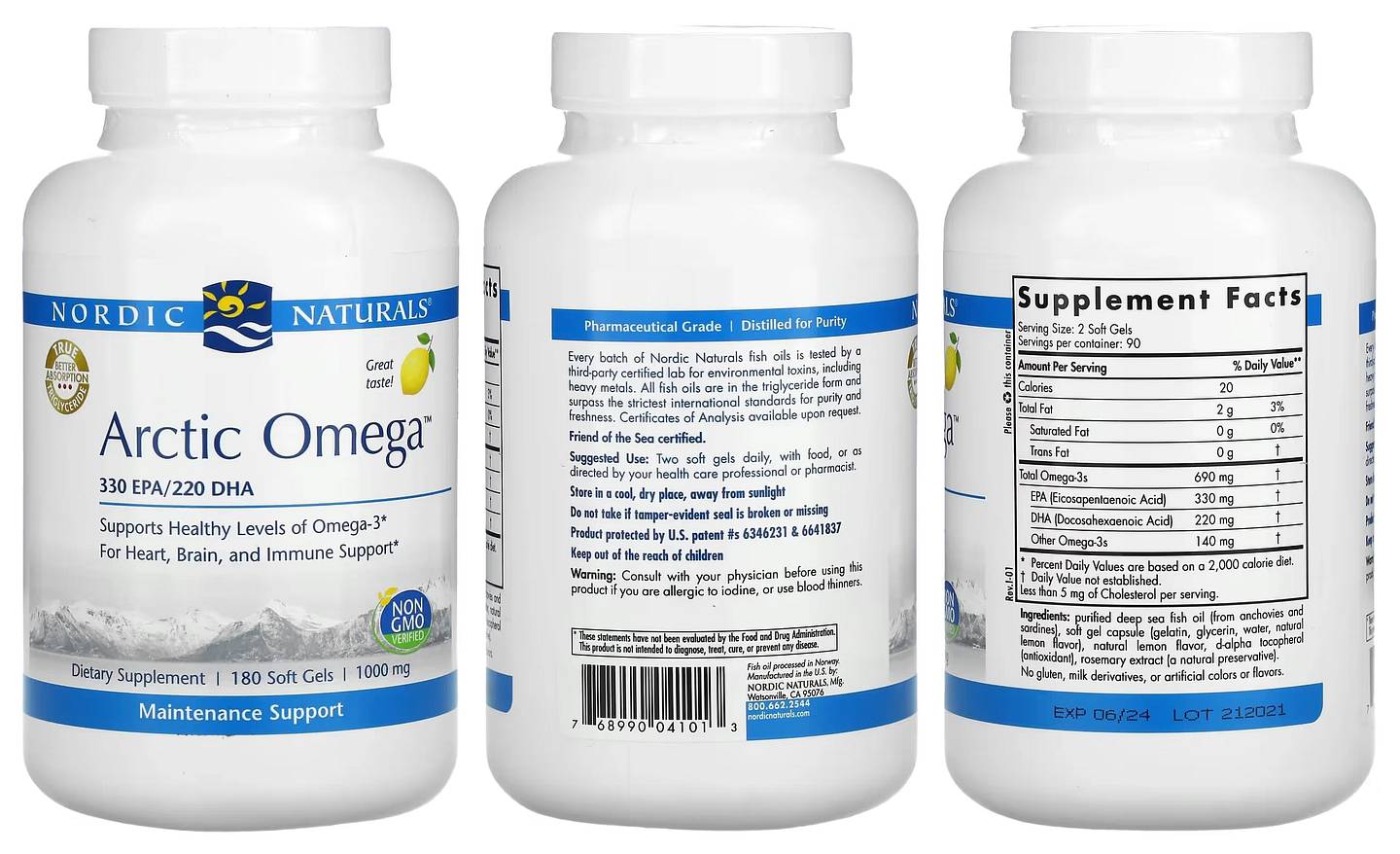 Nordic Naturals, Arctic Omega packaging