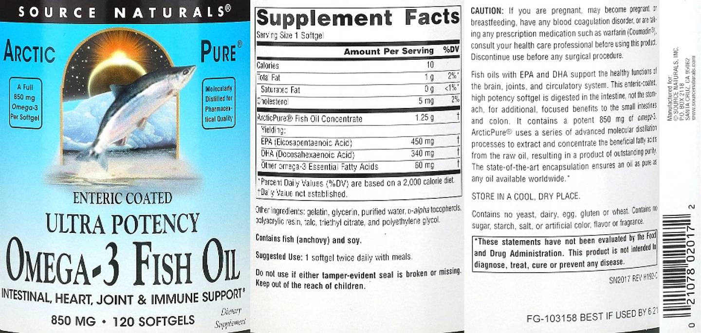 Source Naturals, Arctic Pure label