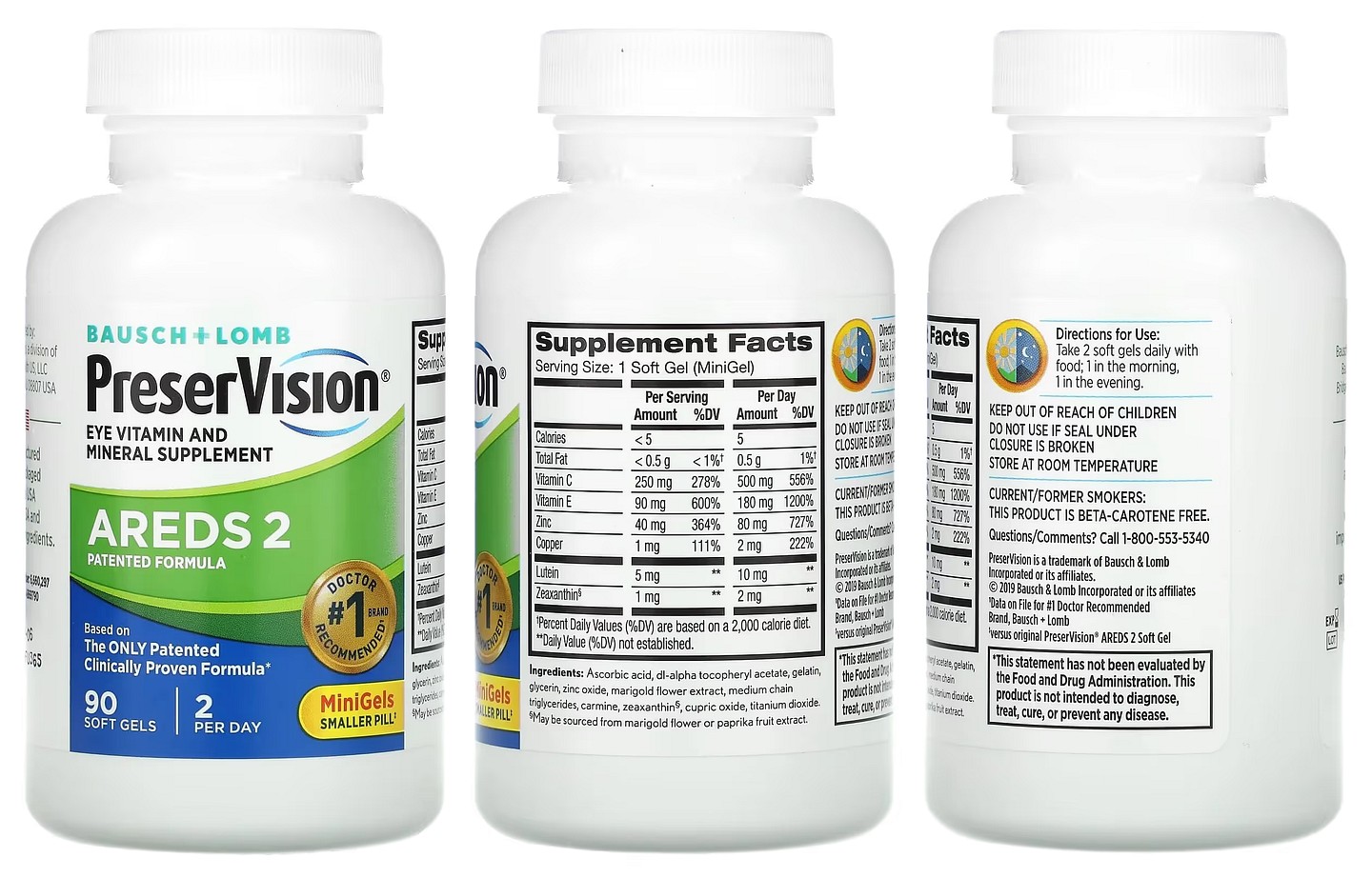 PreserVision, AREDS 2 Formula packaging