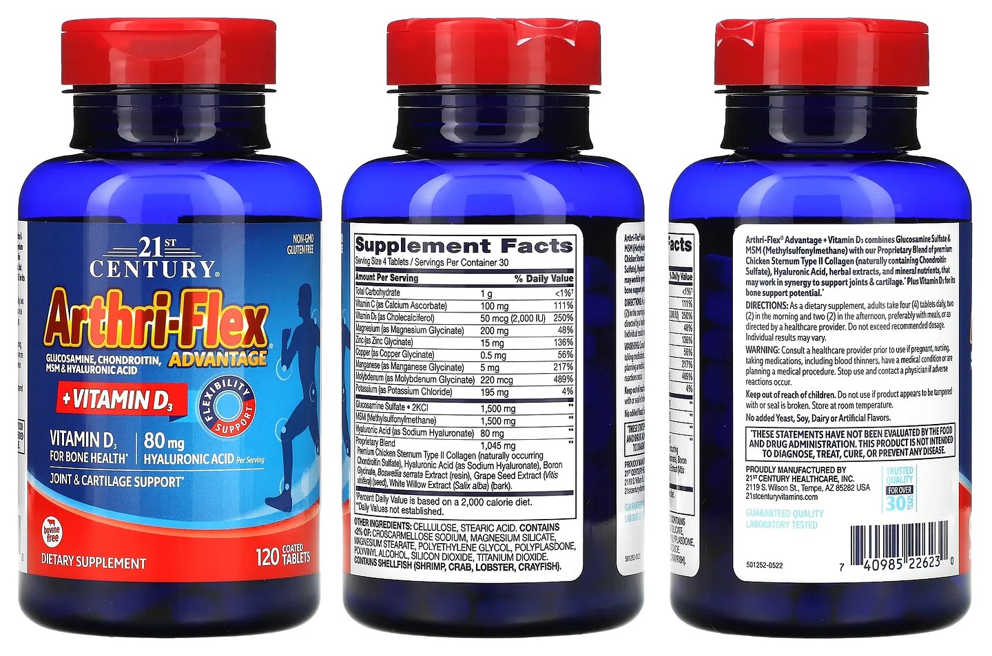 21st Century, Arthri-Flex Advantage + Vitamin D3 packaging