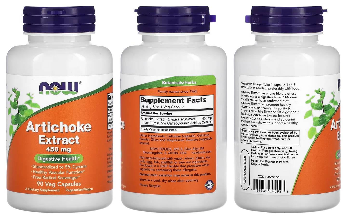 NOW Foods, Artichoke Extract packaging