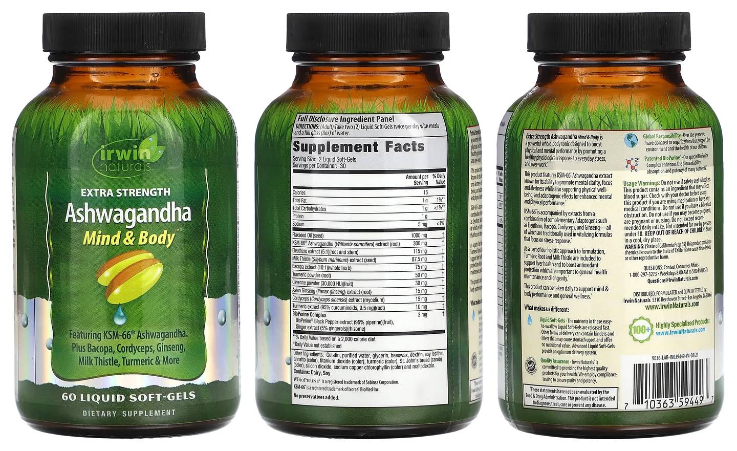 Irwin Naturals, Ashwagandha packaging