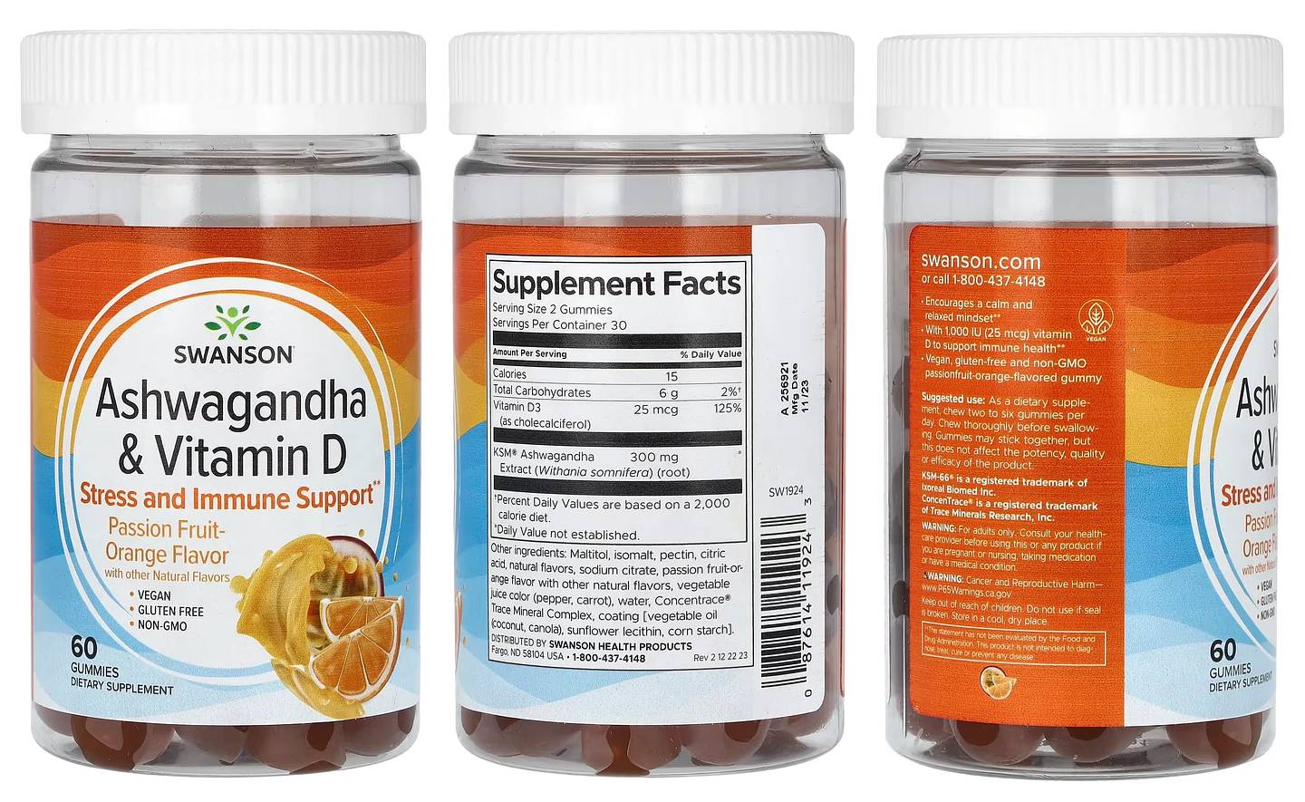 Swanson, Ashwagandha & Vitamin D packaging