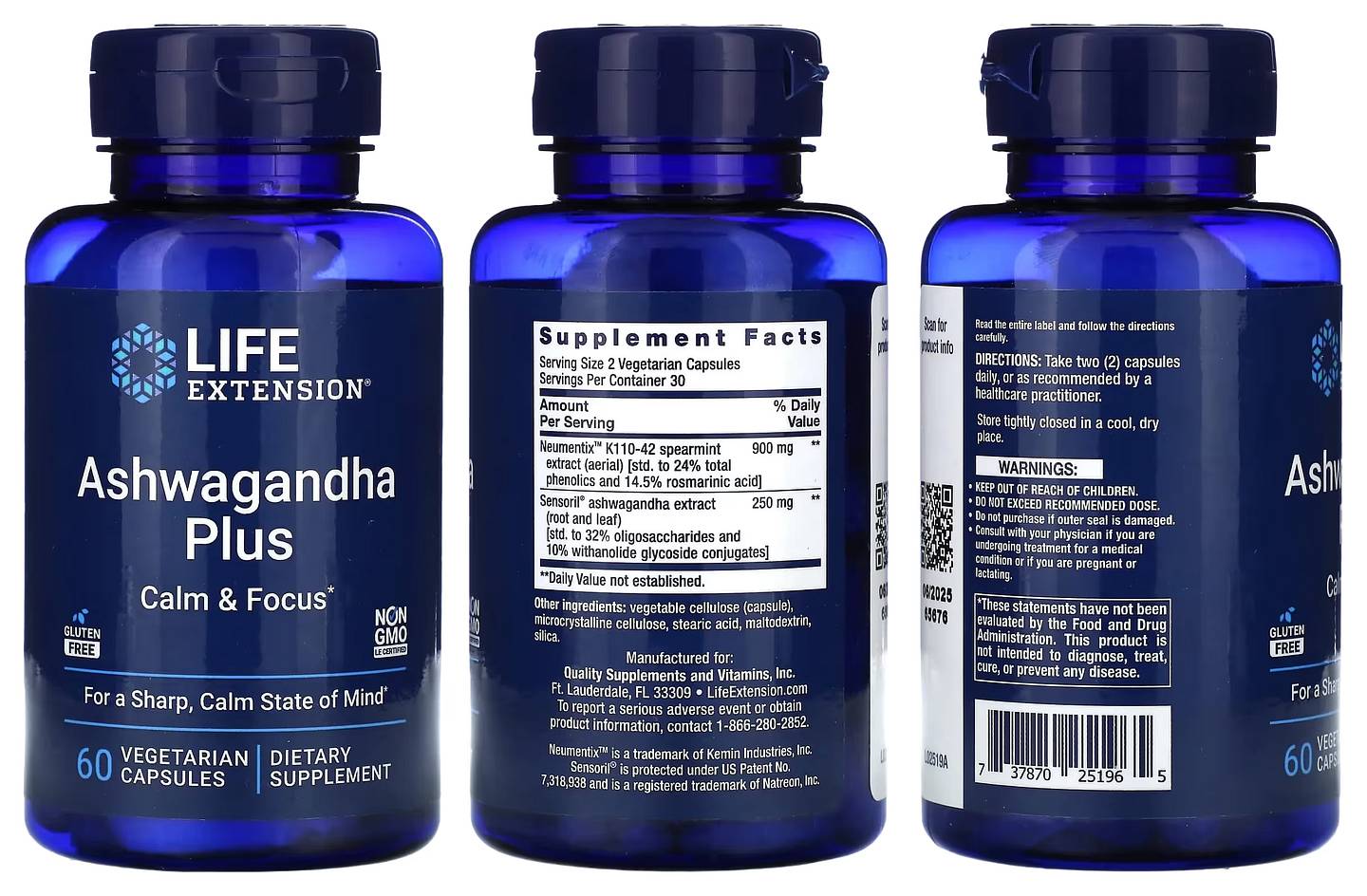 Life Extension, Ashwagandha Plus packaging