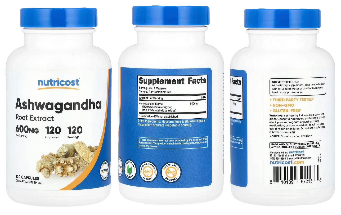 Nutricost, Ashwagandha Root Extract packaging