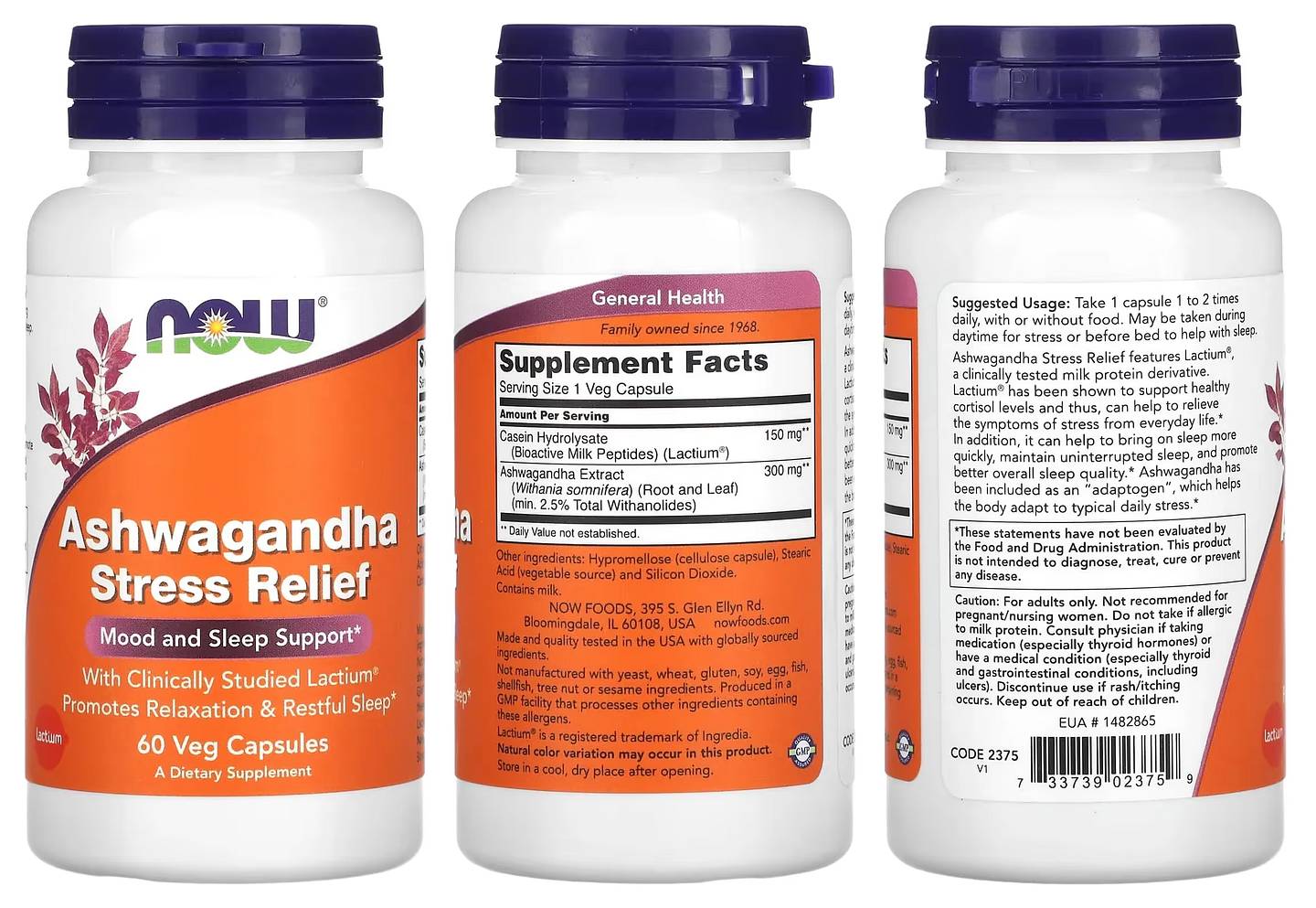 NOW Foods, Ashwagandha Stress Relief packaging