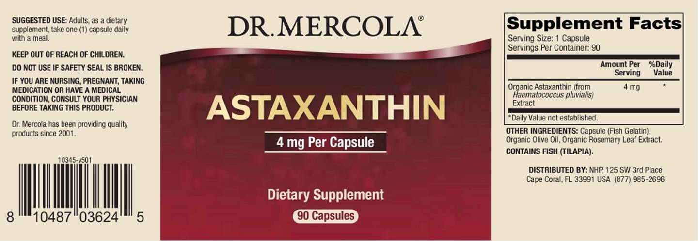 Dr. Mercola, Astaxanthin label