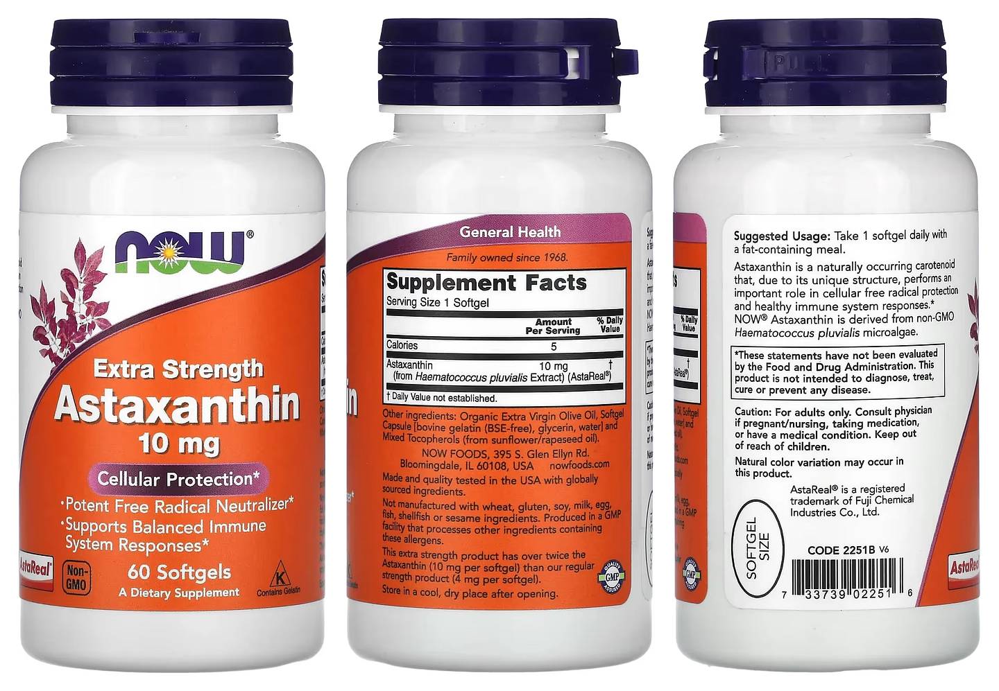 NOW Foods, Astaxanthin packaging