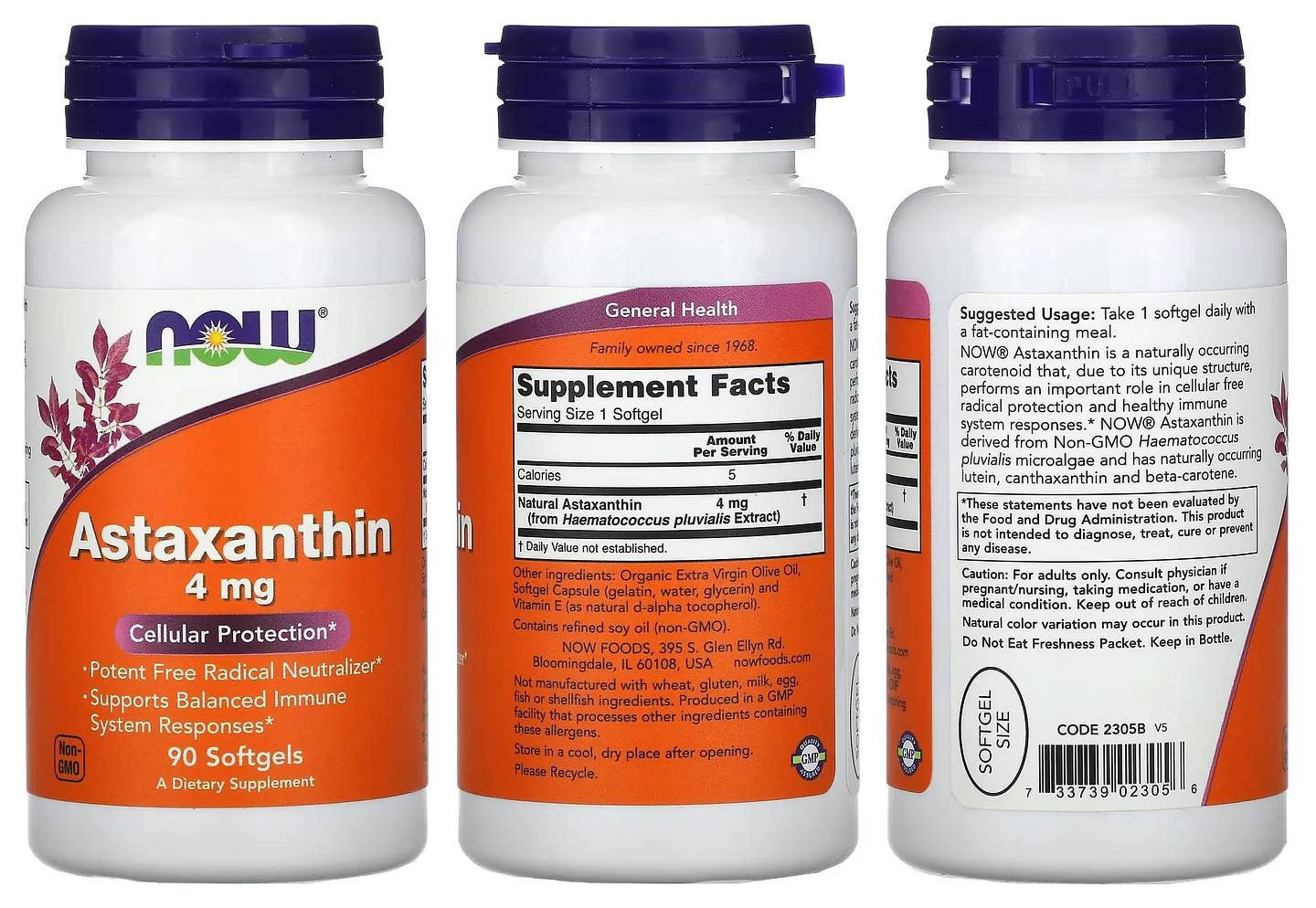 NOW Foods, Astaxanthin packaging