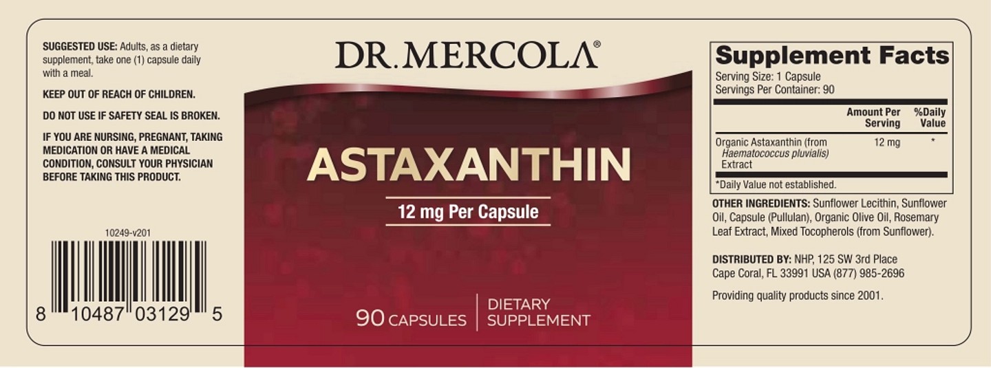 Dr. Mercola, Astaxanthin label