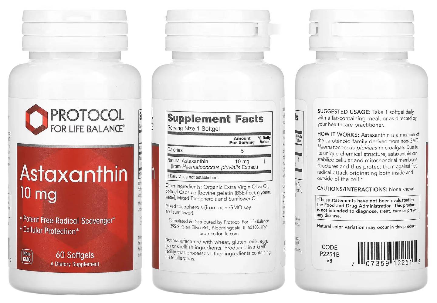 Protocol for Life Balance, Astaxanthin packaging