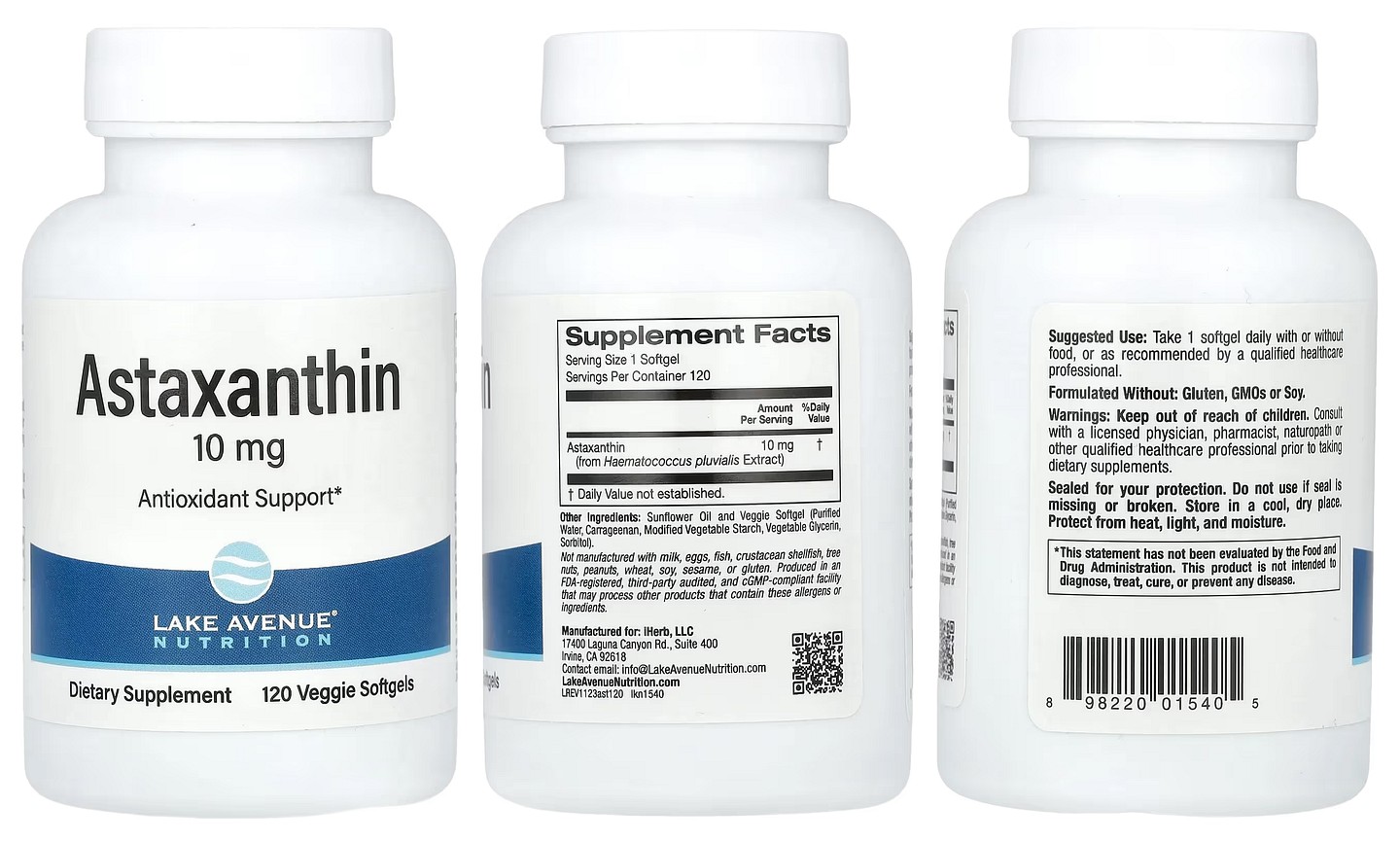 Lake Avenue Nutrition, Astaxanthin packaging