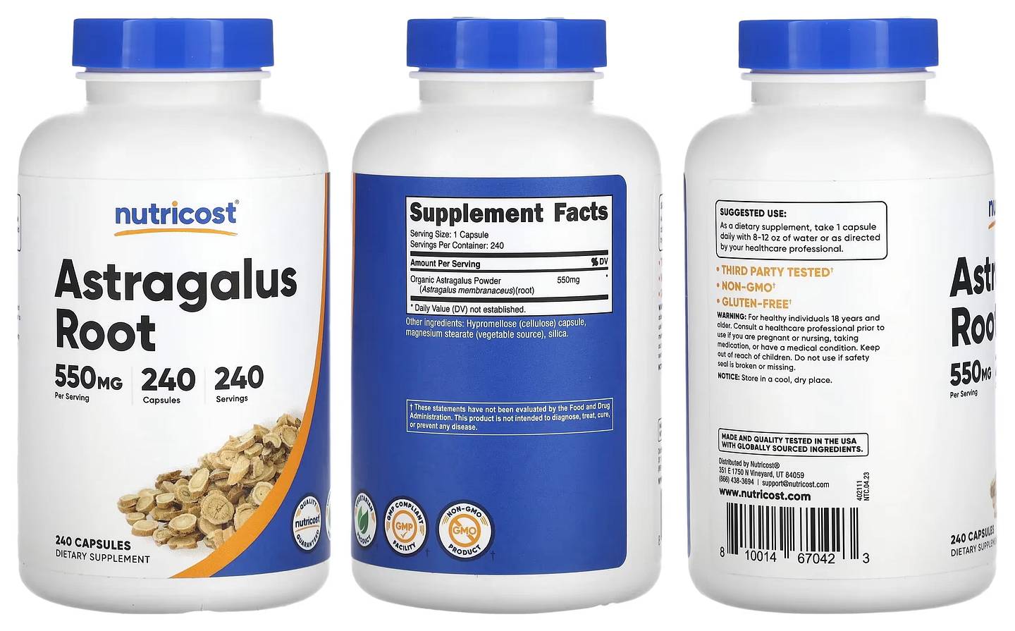 Nutricost, Astragalus Root packaging