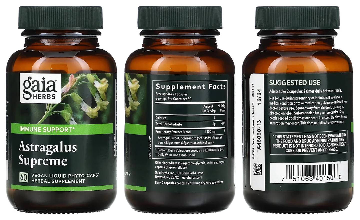 Gaia Herbs, Astragalus Supreme packaging