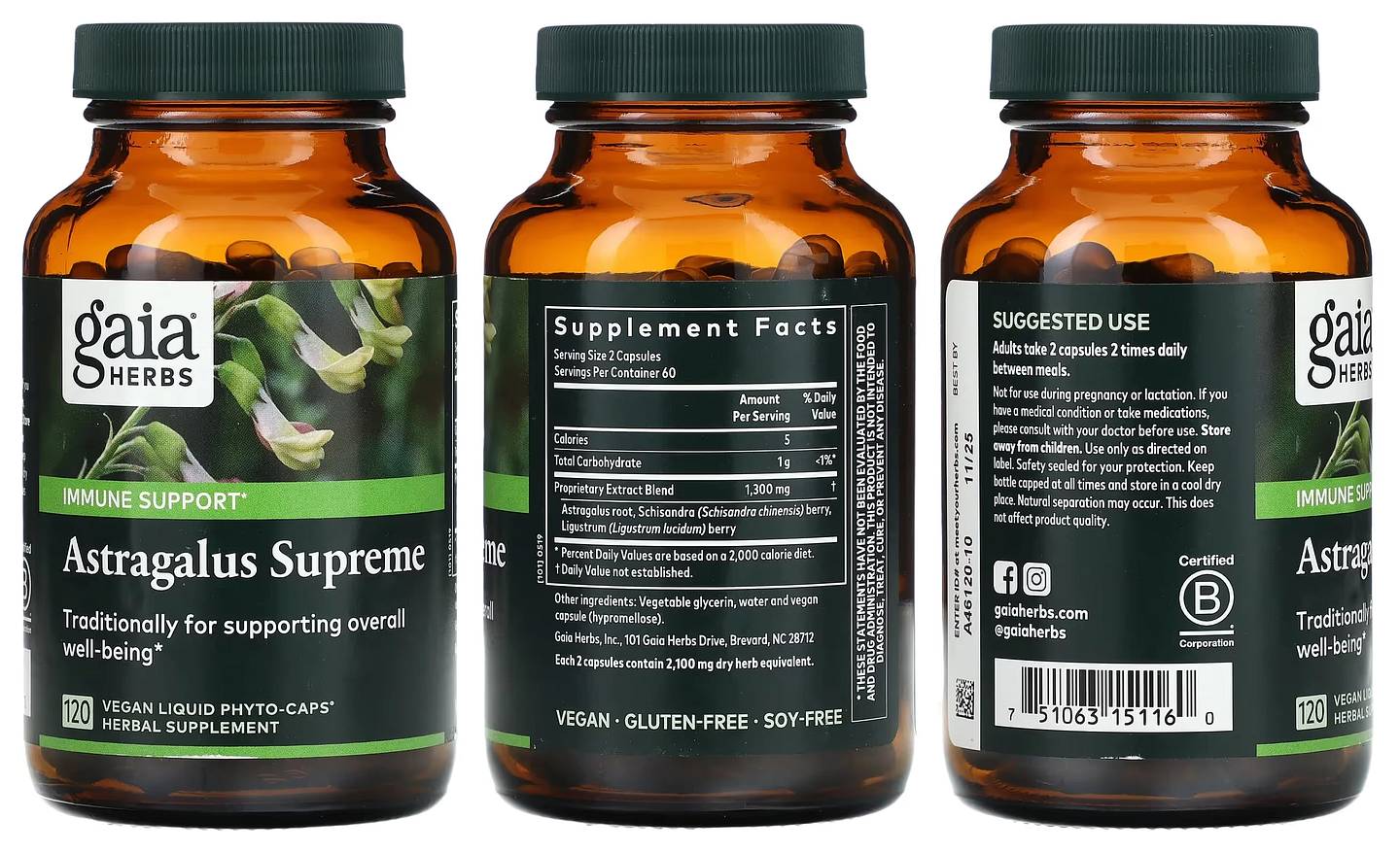 Gaia Herbs, Astragalus Supreme packaging
