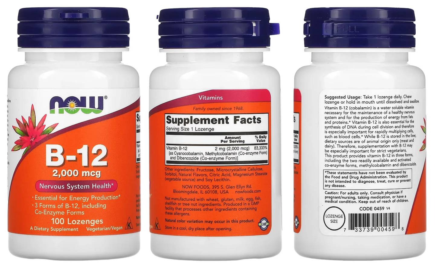 NOW Foods, B-12 packaging