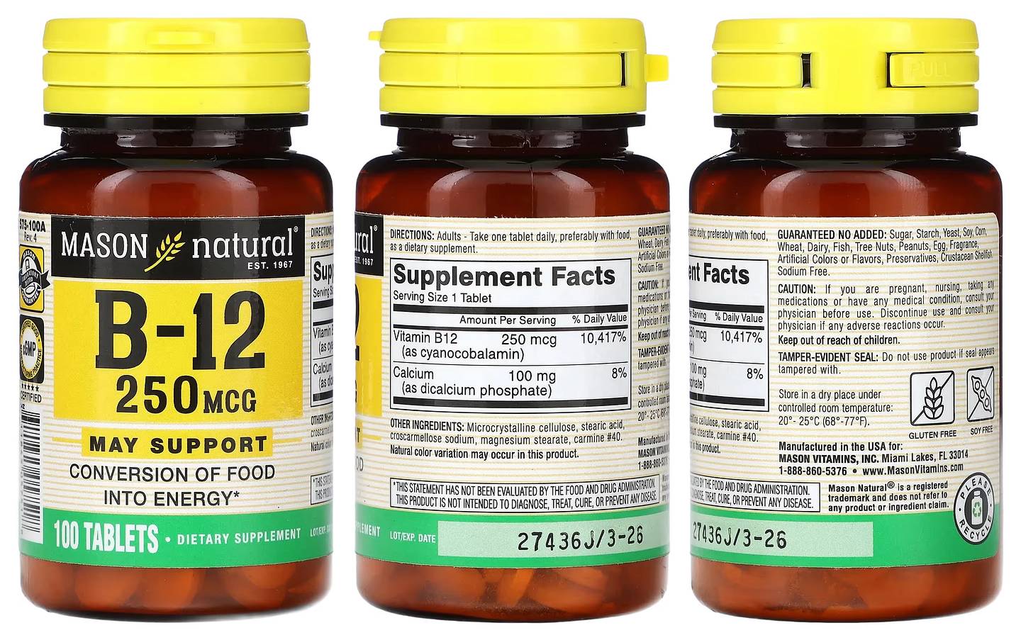 Mason Natural, B-12 packaging