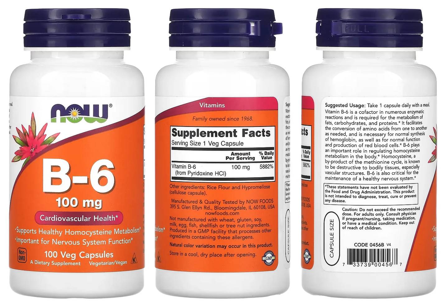 NOW Foods, B-6 packaging