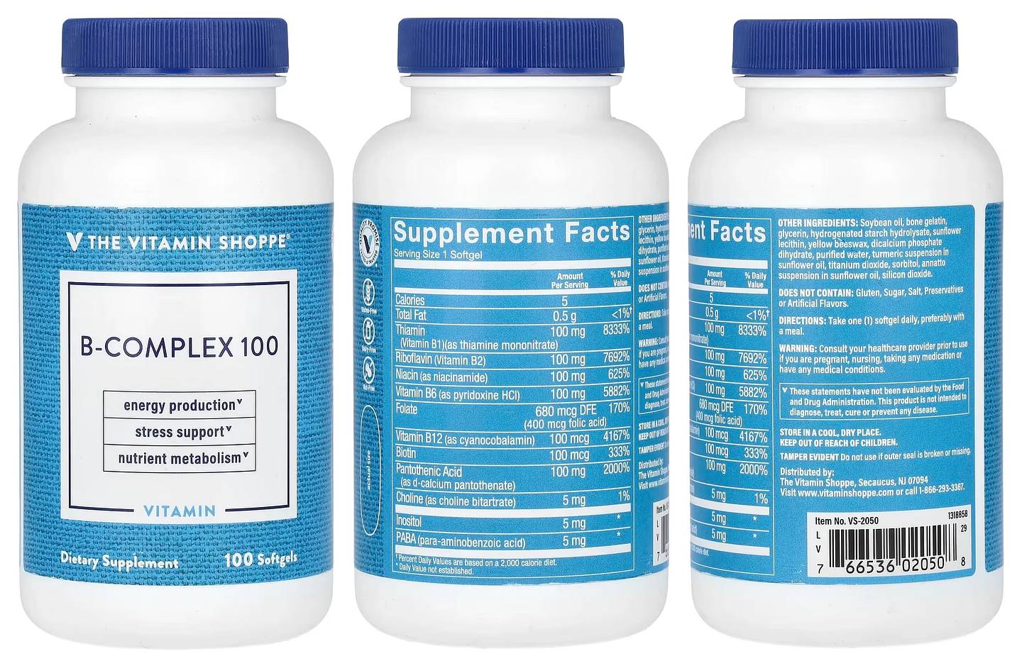 The Vitamin Shoppe, B-Complex 100 packaging