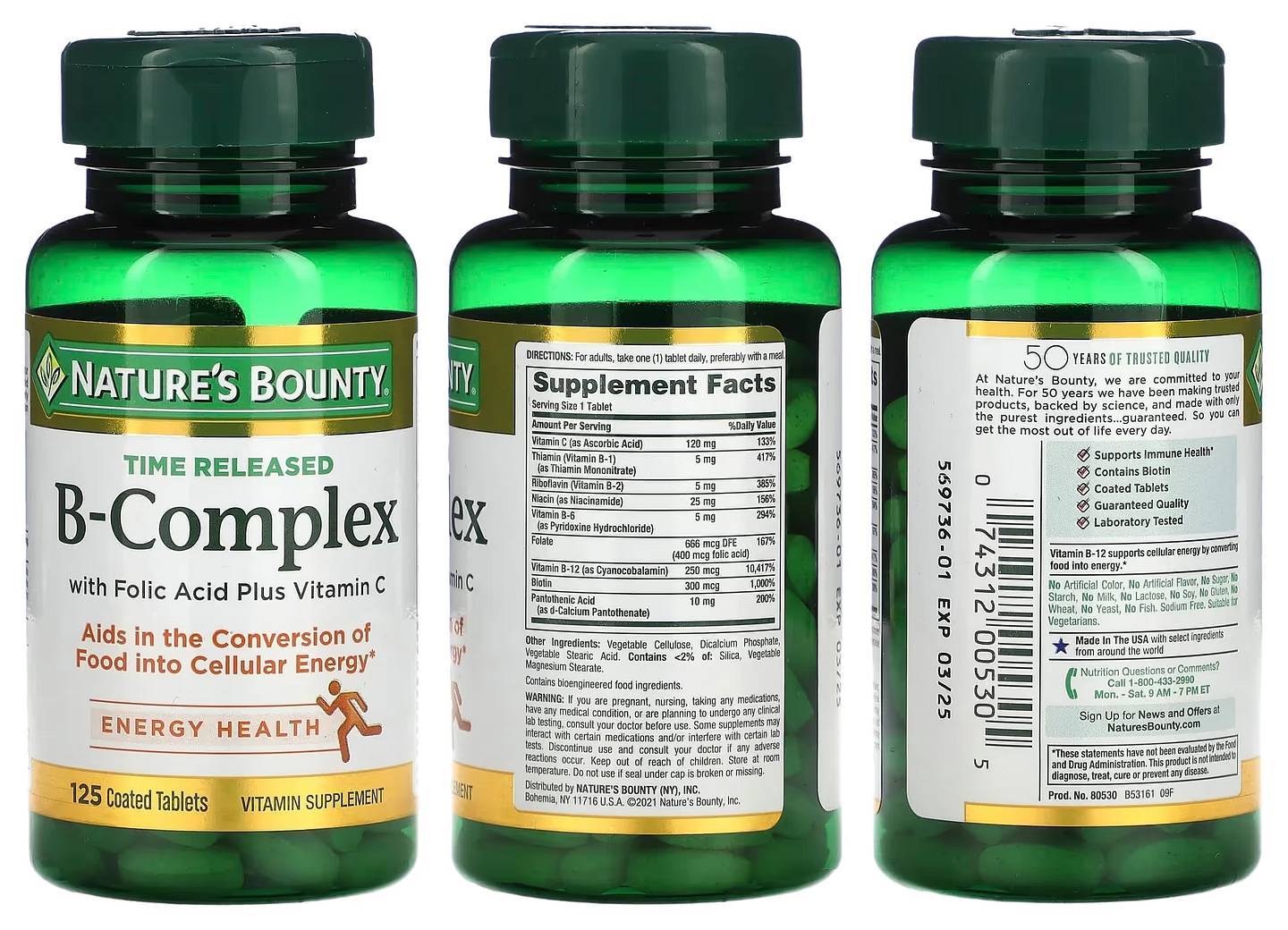 Nature's Bounty, B-Complex packaging