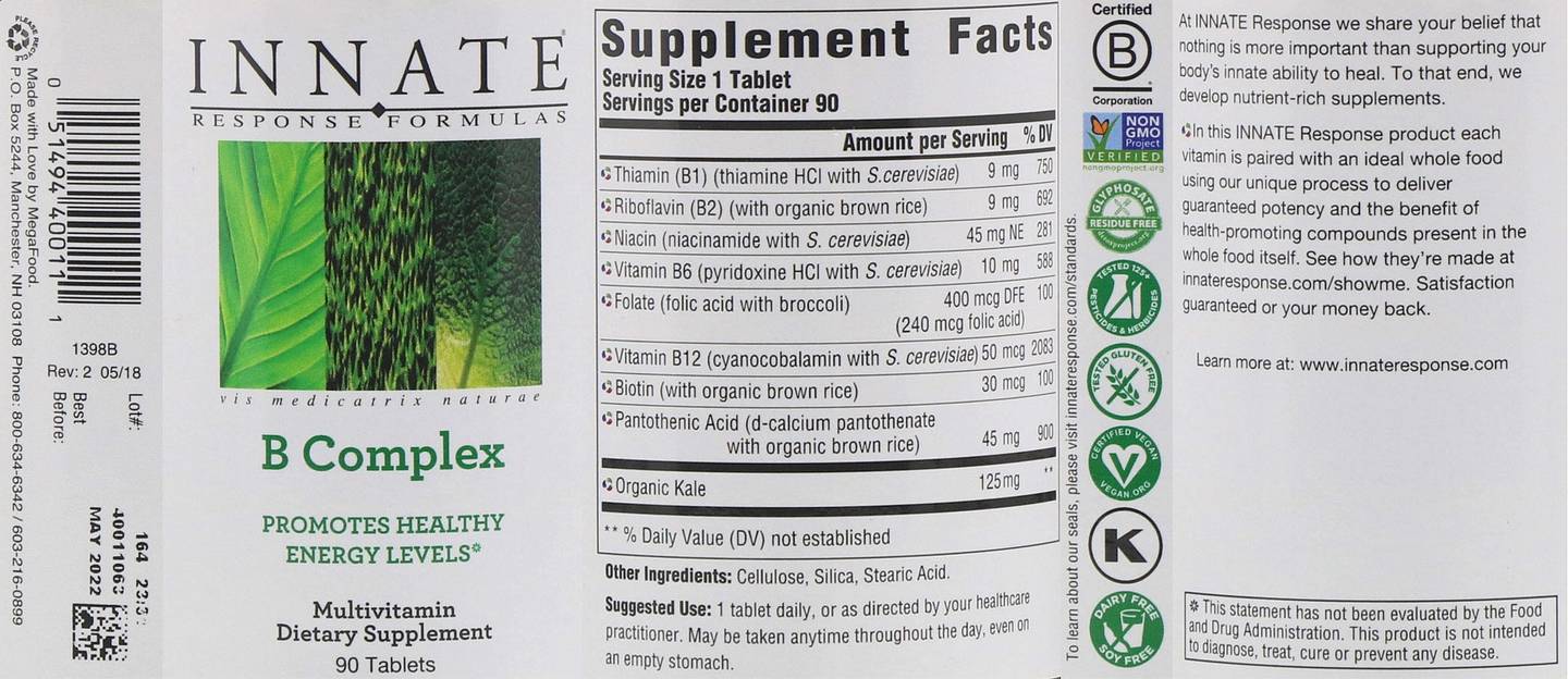 Innate Response Formulas, B Complex label