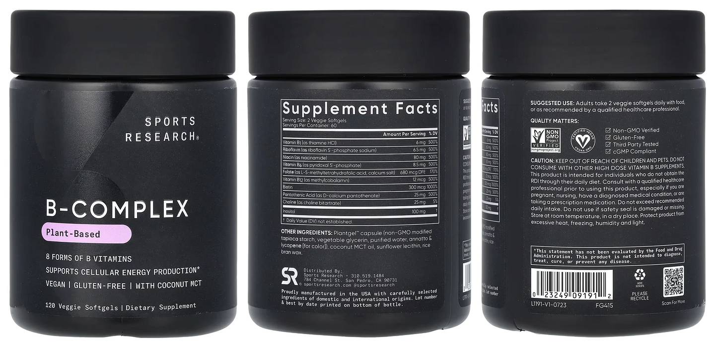 Sports Research, B-Complex packaging