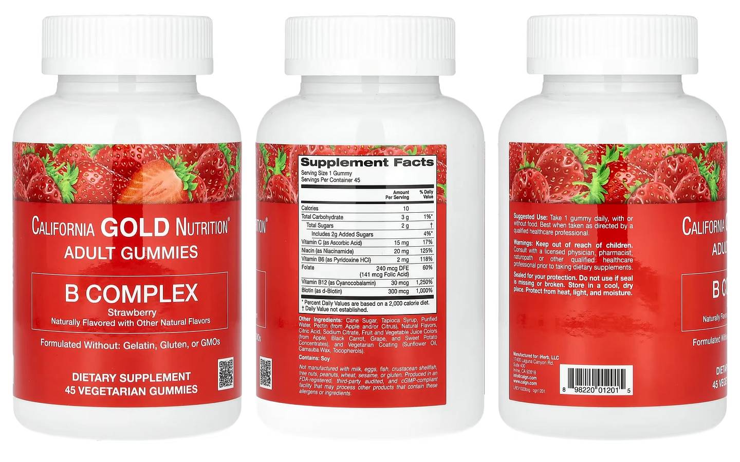 California Gold Nutrition, B Complex Gummies packaging