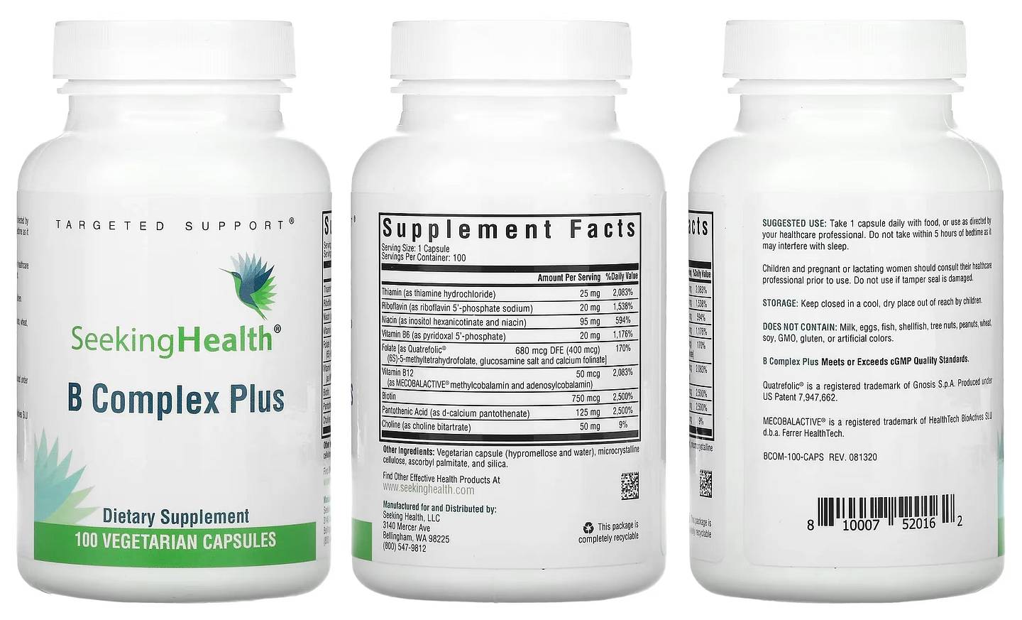 Seeking Health, B Complex Plus packaging